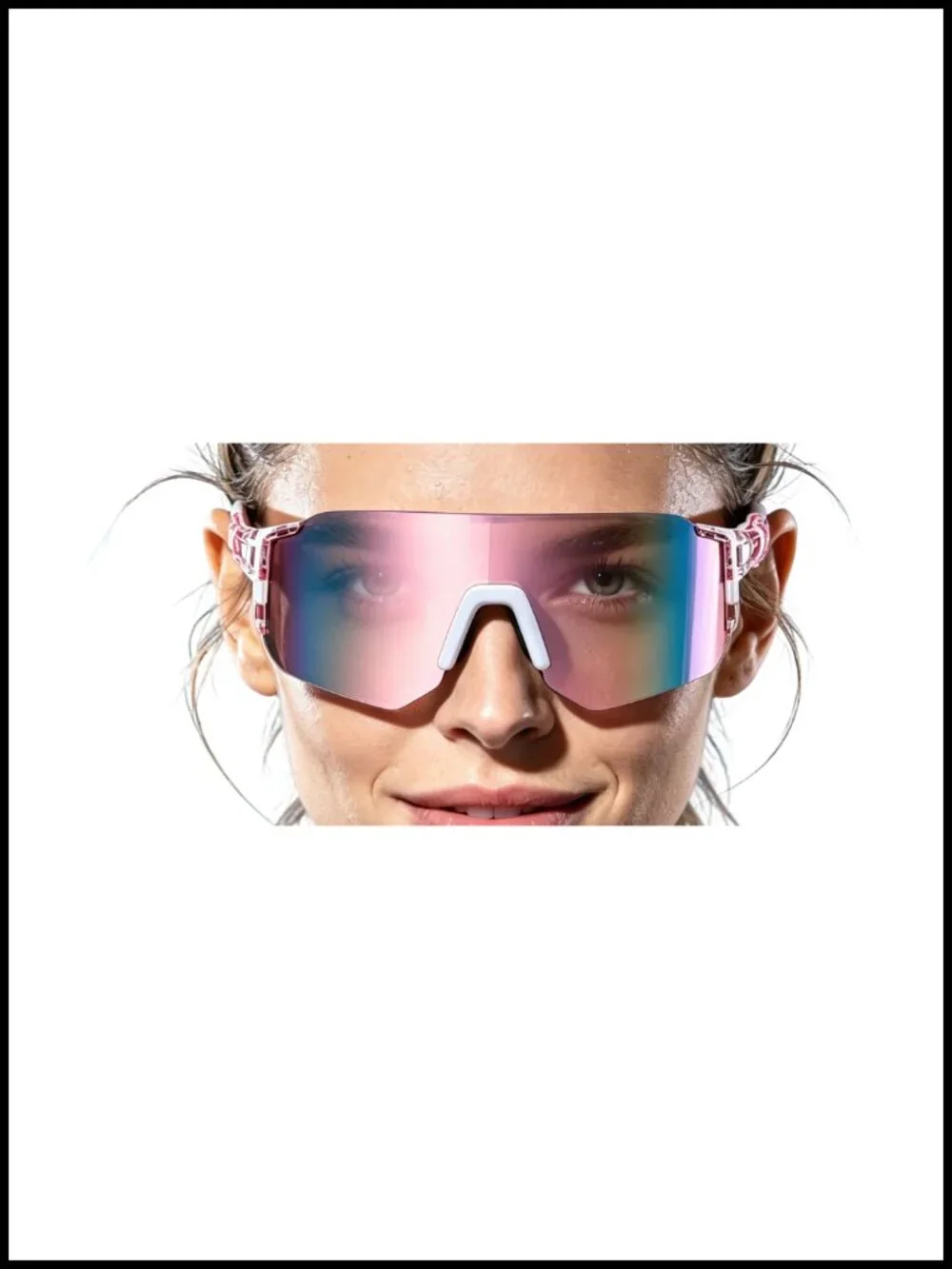 Mirrored Shield Sunglasses UV400 Protection for Cycling Running Golf